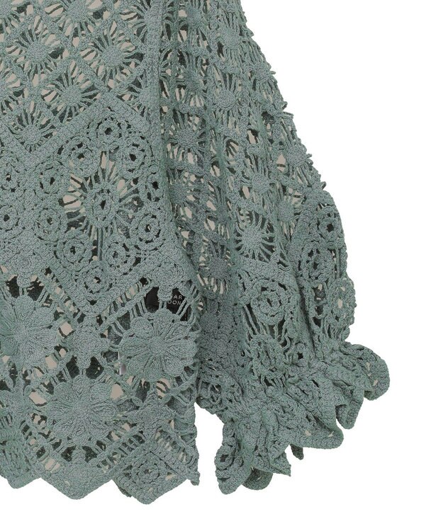 Green Parks ・ＳＵＧＡＲ　ＳＰＯＯＮ　２ｗａｙクロシェカーディガン Gray Beige