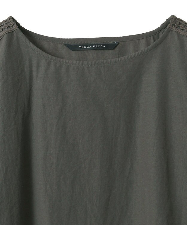 YECCA VECCA レースMIXドルマンブラウス Blue