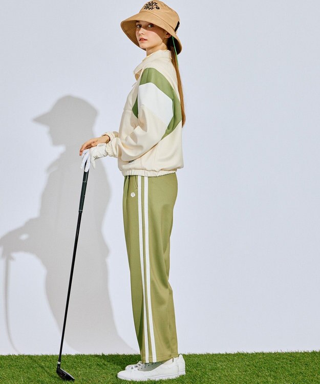 PW CIRCULUS 【WOMEN】イージーワイドパンツ ゴルフウェア レディース カーキ系