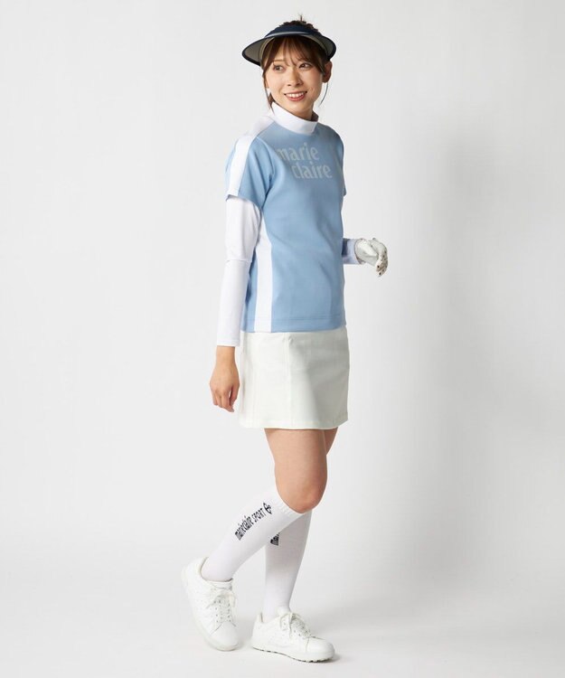FILA GOLF／marie claire 【Marie claire sports】半袖モックネックシャツインナーセット ブルー