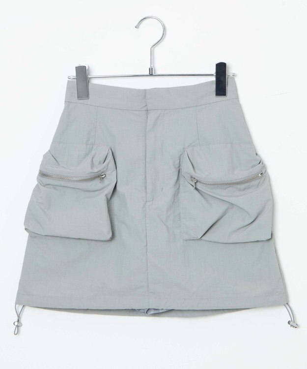 WEGO ナイロンカーゴミニスカパン グレー