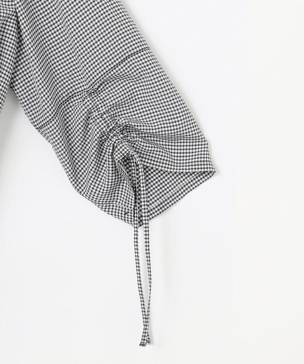 J.PRESS LADIES L 【一枚で着映え】アセVisギンガム ギンガム ブラウス ブラックチェック系