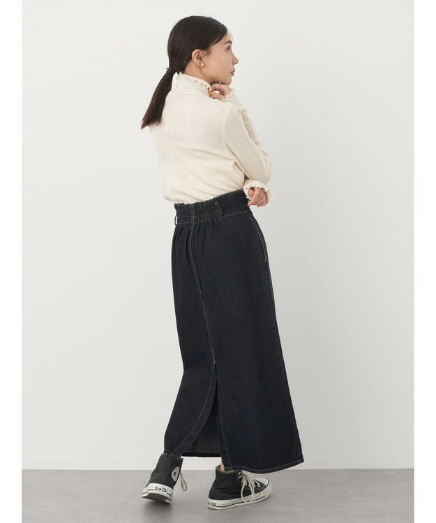 earth music&ecology コットンシアータートルネックプルオーバー Ivory