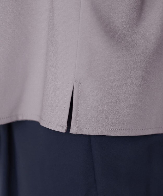 Tiaclasse L 【新色追加・洗える】バンドカラー2WAYタックブラウス グレージュ