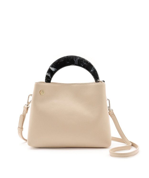 MioFIRANO STONE B001 ハンドバッグ BEIGE