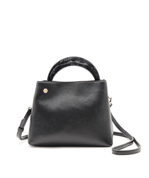 MioFIRANO STONE B001 ハンドバッグ BLACK