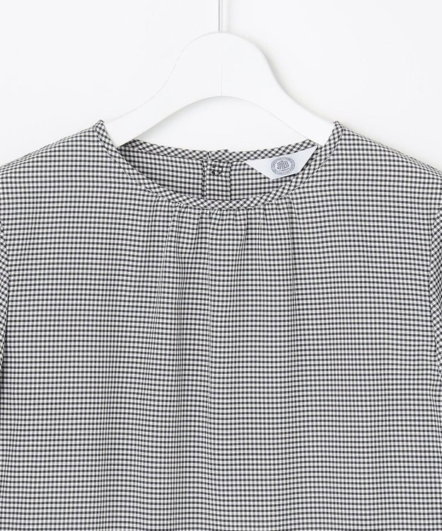 J.PRESS LADIES L 【一枚で着映え】アセVisギンガム ギンガム ブラウス ブラックチェック系