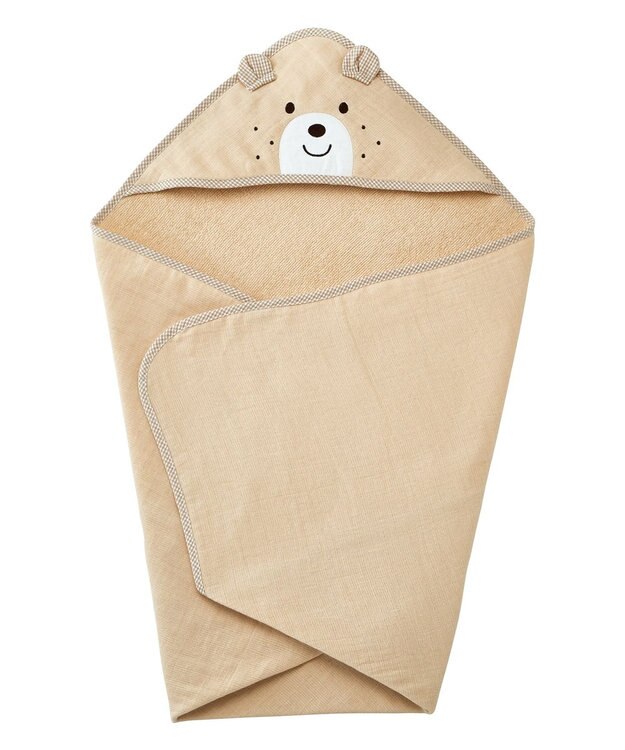 MIKI HOUSE HOT BISCUITS ベビーバスタオル＆スタイギフトセット【BOX付き】 ベージュ