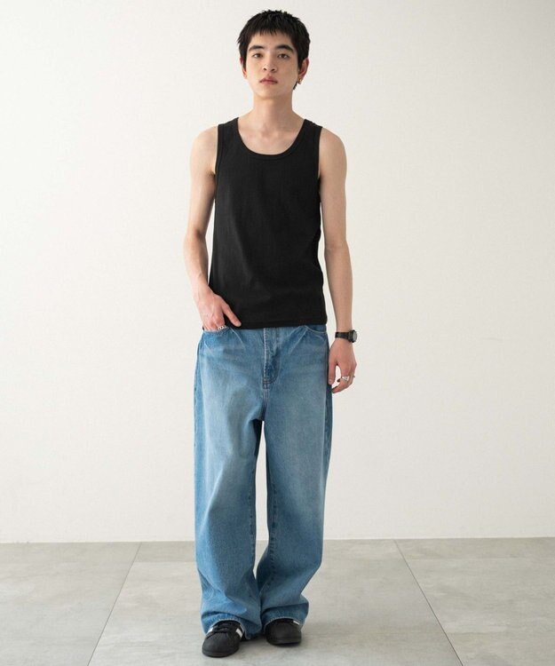 WEGO 【MLサイズ展開】リブタンクトップ ブラック