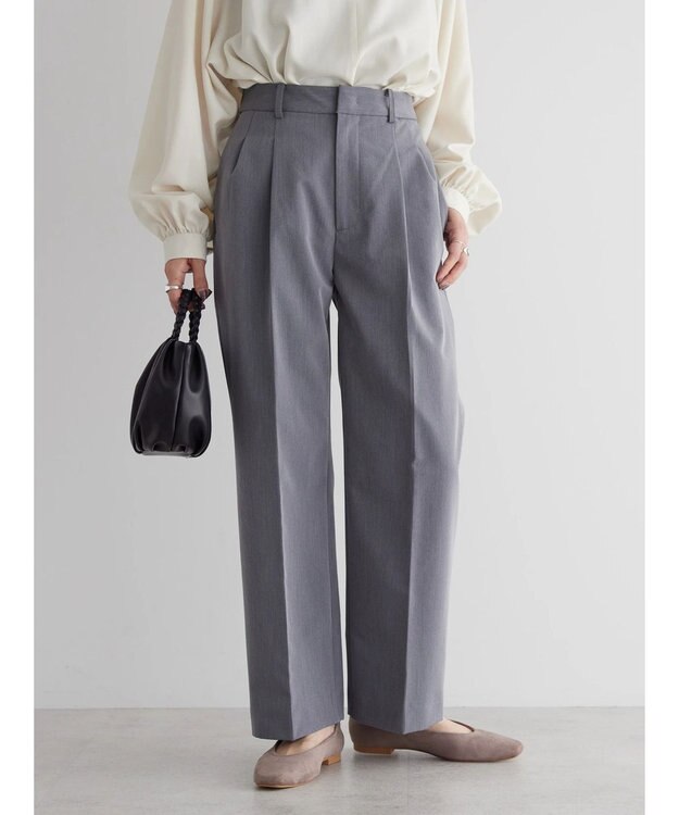 AMERICAN HOLIC 美・美・美あったかタックワイドパンツ Gray Mixture