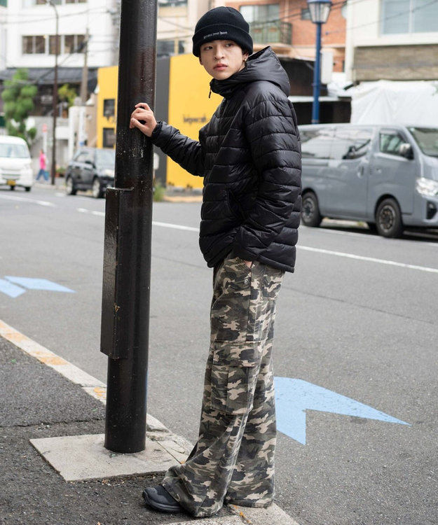 WEGO 【ユニセックス着用ITEM】コンパクトフィットパファーフーディー ブラック