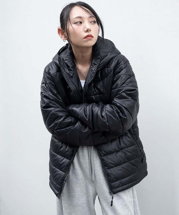 WEGO 【ユニセックス着用ITEM】コンパクトフィットパファーフーディー ブラック