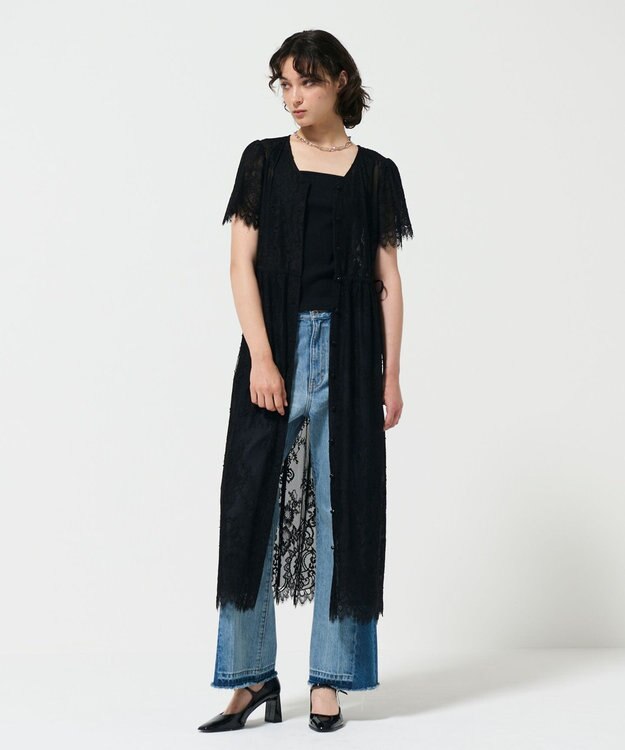 GRACE CONTINENTAL レースドロストワンピース ブラック