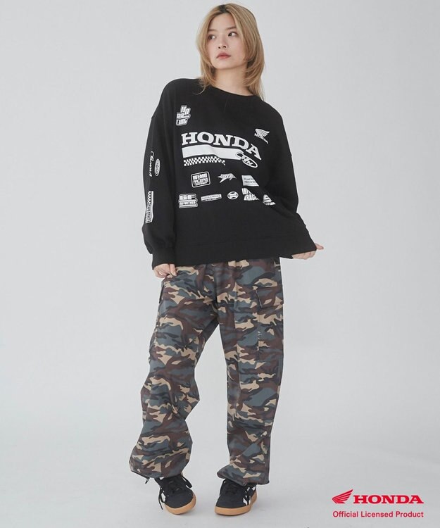 WEGO 別注Hondaプルオーバービッグスウェット ブラック