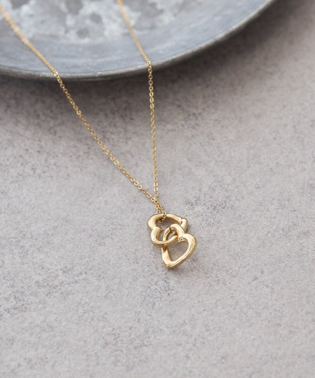 AMERICAN HOLIC ダブルハートネックレス Gold