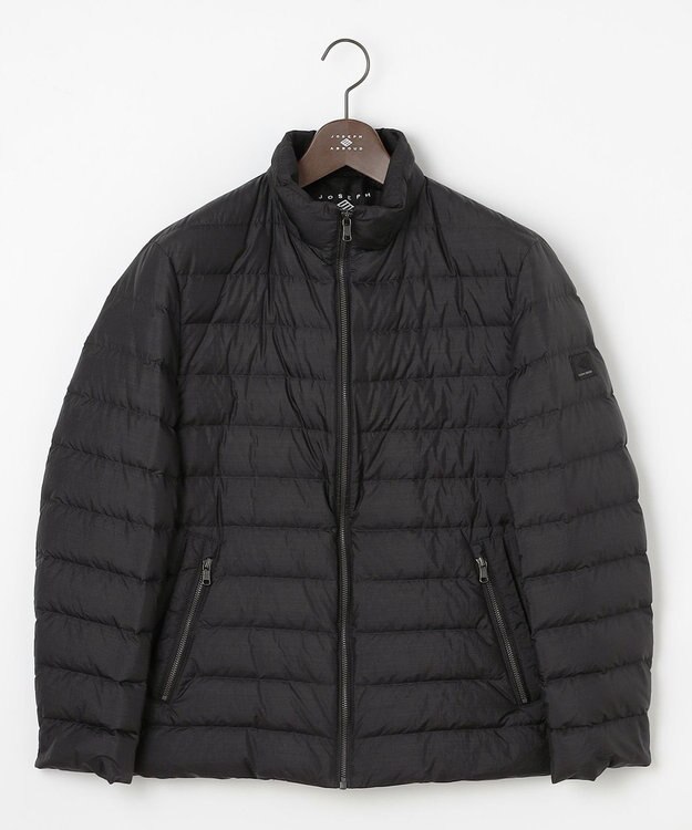 JOSEPH ABBOUD 【キングサイズ・軽量/サスティナブル素材/ECO撥水/インナーダウンにも】ナイロンスラブタフタダウンブルゾン ブラック系