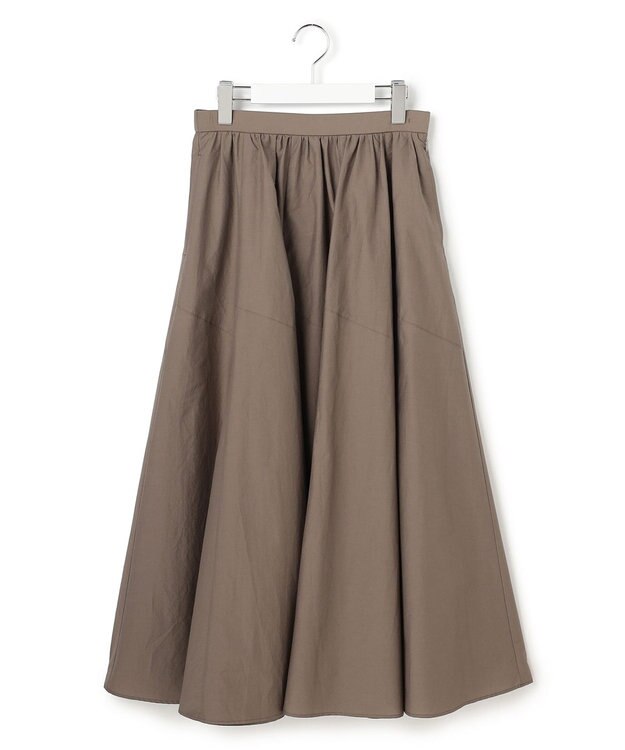 23区 L 【先行予約】ナイロンコットンタフタ フレアスカート モカ系