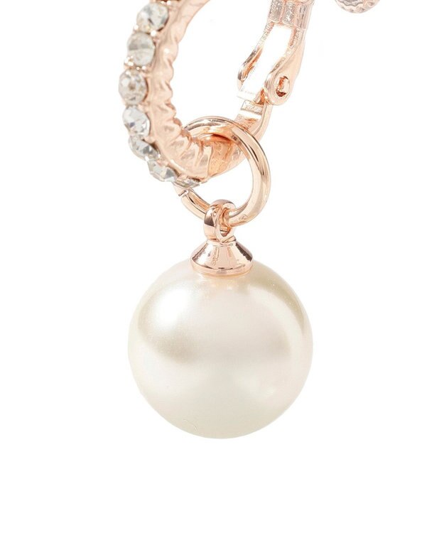 Maison de FLEUR ２Ｗａｙパールビジューイヤリング Pink Gold