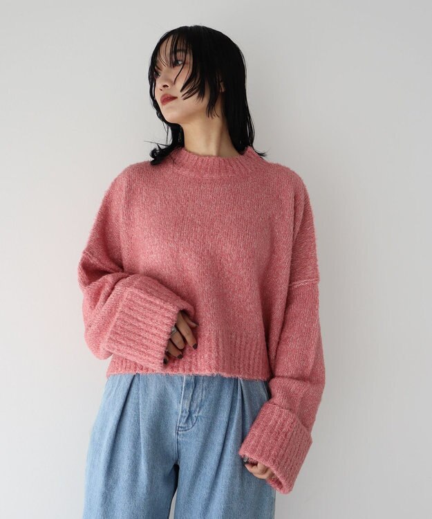 Green Parks ・Ｐｅｔｉｔ　Ｆｌｅｕｒ　ブークレワイドニット Pink