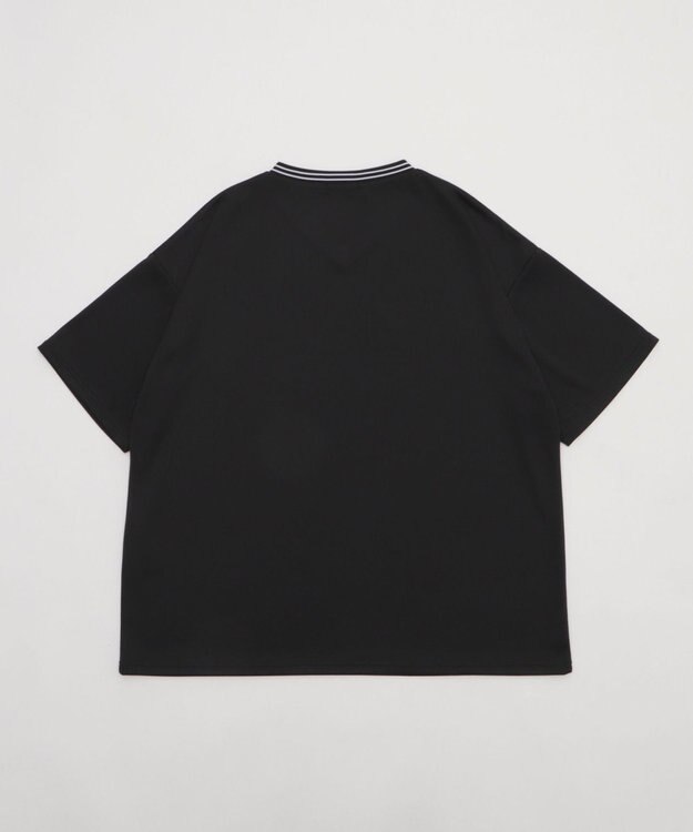 WEGO 【２点セット/ユニセックス着用ITEM/吸水速乾】アクセ付きメッシュロゴT（SS） ブラック