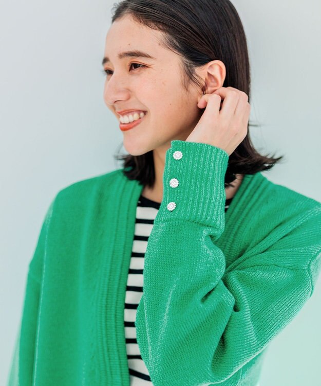 組曲 【WEB限定】SOBANEラメカーディガン グリーン系