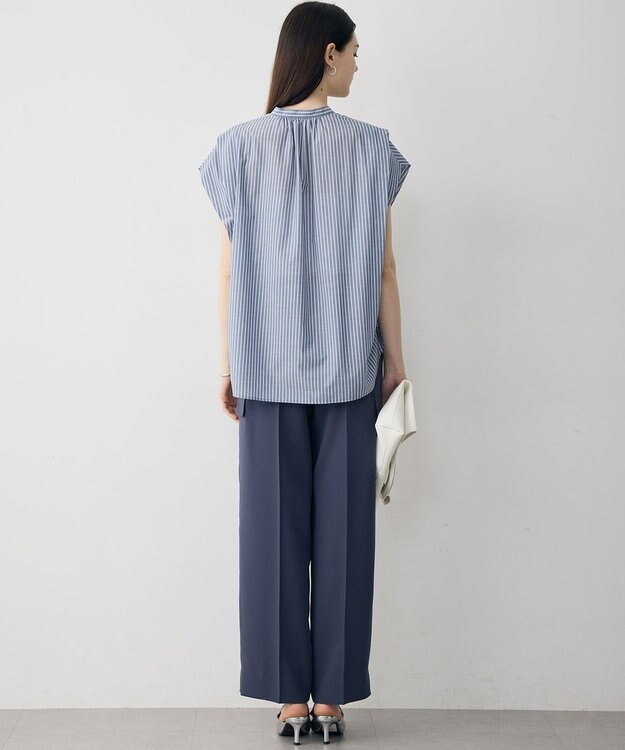 ICB 【先行予約】 FluidBackSatin ワイドストレートカーゴパンツ ダルブルー