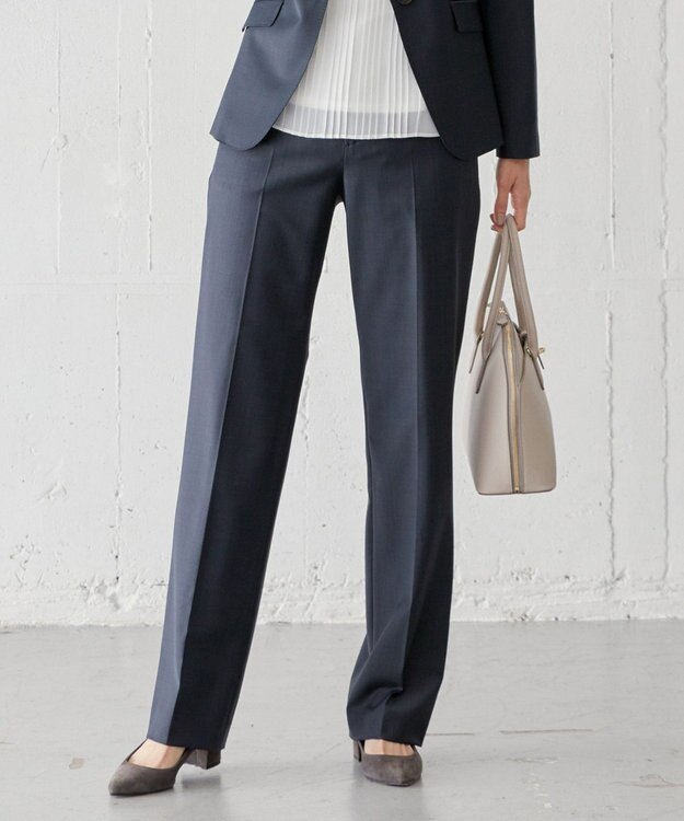 J.PRESS LADIES L BAHARIYE ストレート パンツ ネイビー系