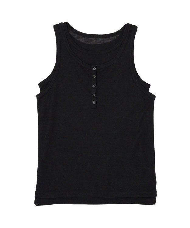 earth music&ecology 【SET】シアーフライスレイヤードタンクトップ Black