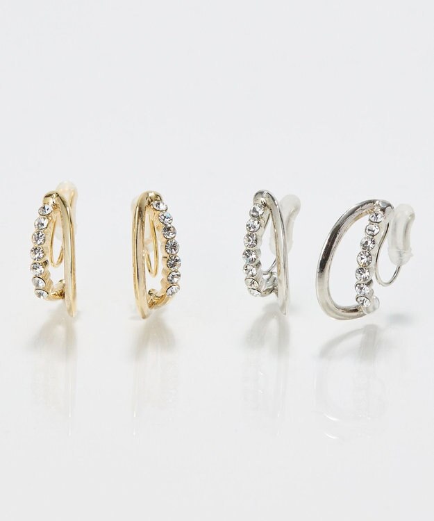 Phoebe 〈痛くないシリーズ/アレルギー対応〉ブリリアントダブルフープライトフィットイヤリング　ゴールド ゴールド