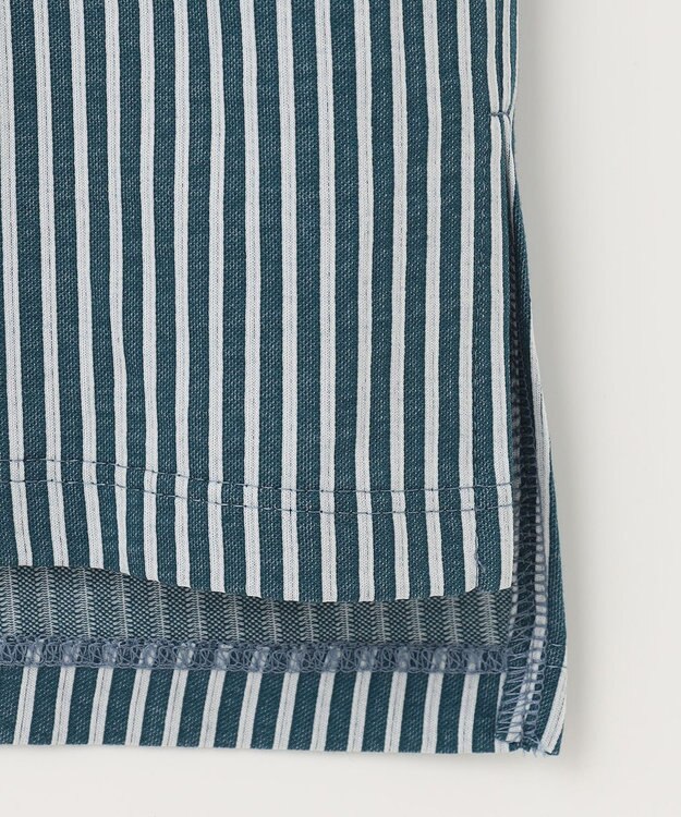 J.PRESS LADIES L 【WEB限定】 ピンストライプジャージー ボリュームスリーブ カットソー グリーン系1