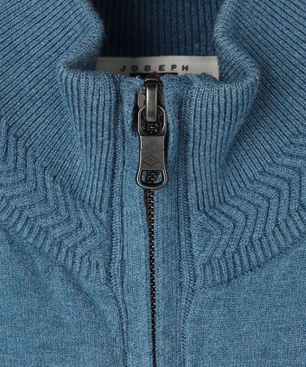 JOSEPH ABBOUD 【チクチクしない/イージーケア/3シーズン対応/サスティナブル】SNOWY  スタンドジップカーディガン ターコイズブルー系