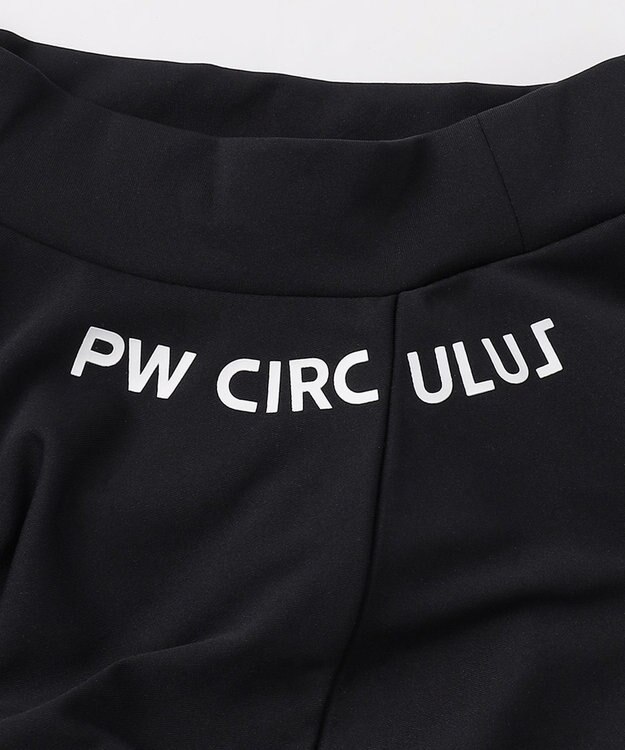 PW CIRCULUS 【WOMEN】パフスリーブメッシュコンビ モックネックT ゴルフウェア レディース ブラック系
