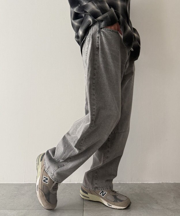 WEGO バレルレッグデニムパンツ グレー