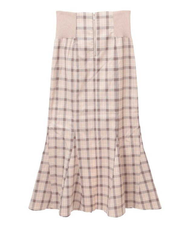 earth music&ecology サイドリブバックレースアップスカート Check Brown