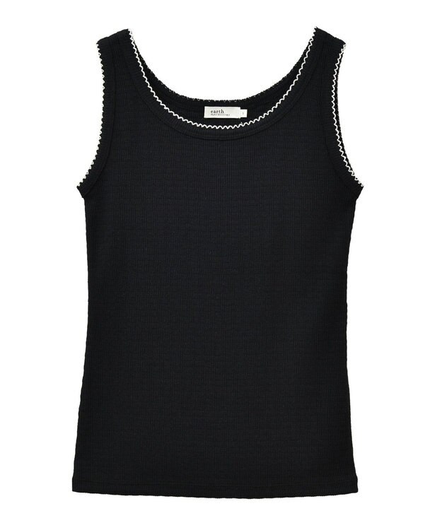 earth music&ecology ピコトリミングタンクトップ Black