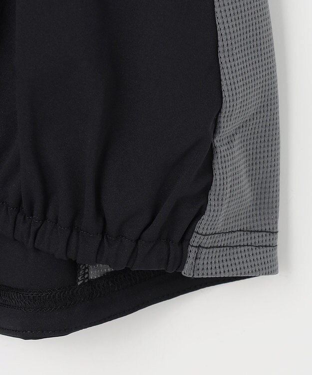 PW CIRCULUS 【WOMEN】パフスリーブメッシュコンビ モックネックT ゴルフウェア レディース ブラック系