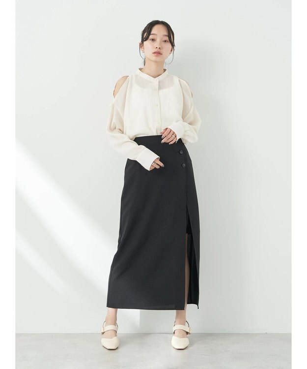 earth music&ecology ショルダースリットシャツ Off White