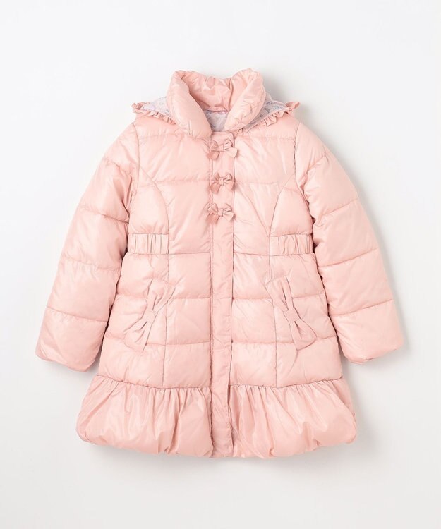 ANY KIDS 【フード取り外し/洗濯機可能】Aラインコート ピンク