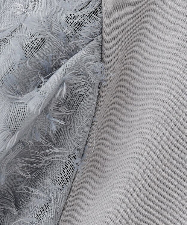 ANY L シルケットスムースジャガードスリーブプルオーバー グレー