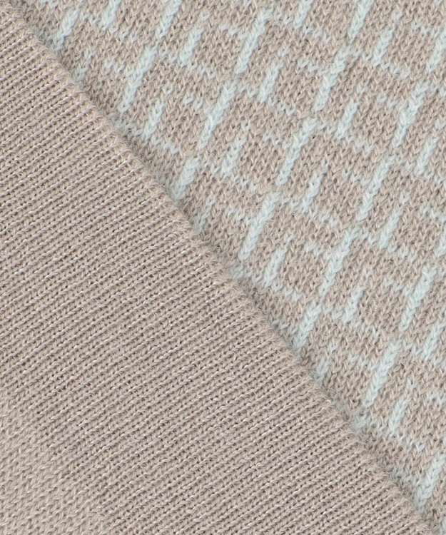 自由区 【WEB限定カラーあり・洗える】リバーシブルニット セットアップ(プルオーバー×フレアスカート) グレージュ×アクア