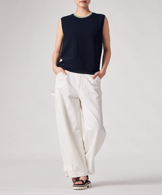 Paul Smith コントラストトリム ノースリーブニット ネイビー