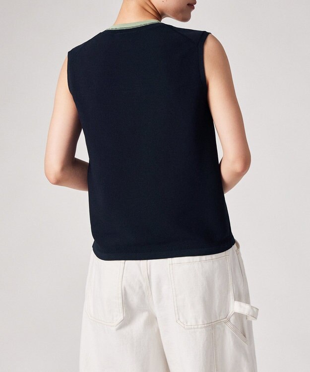 Paul Smith コントラストトリム ノースリーブニット ネイビー