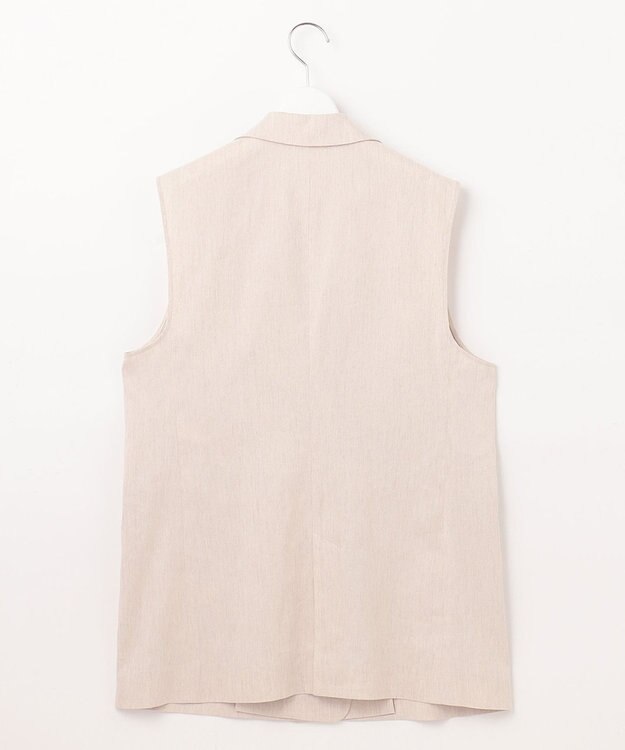 自由区 【セットアップ対応・洗える】リネンビスコースストレッチ ジレ フラックス