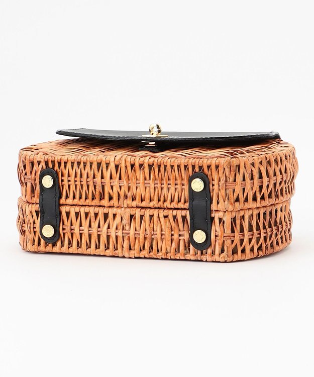 23区 【STORY7月号掲載】VIOLAdORO MIROスプリットラタン ショルダーバッグ ブラック系1