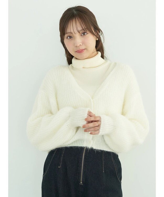 earth music&ecology ねこ毛ライク２ｗａｙボレロ Ivory