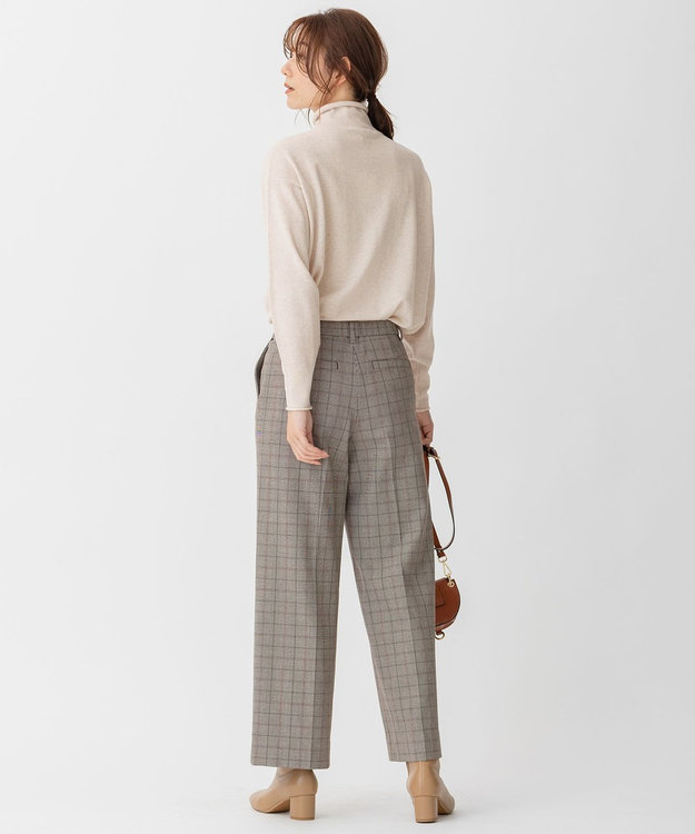 自由区 【洗える】ソフトウールハイゲージ ハイネックニット ベージュ系