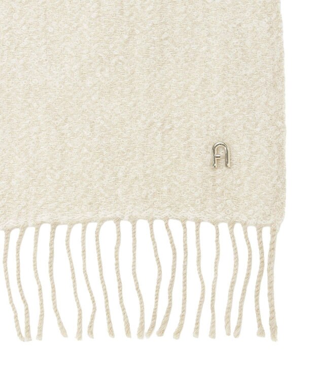 MOONBAT FURLA(フルラ）ループヤーン ツイード調ラメ入り ストール アルパカ混 日本製 ベージュ