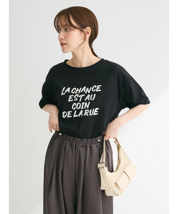 Green Parks 箔プリント半袖ボックスロゴＴ Black