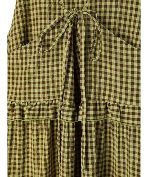 Green Parks ・Ｐｅｔｉｔ　Ｆｌｅｕｒ　カラーギンガムキャミワンピ Lime Green