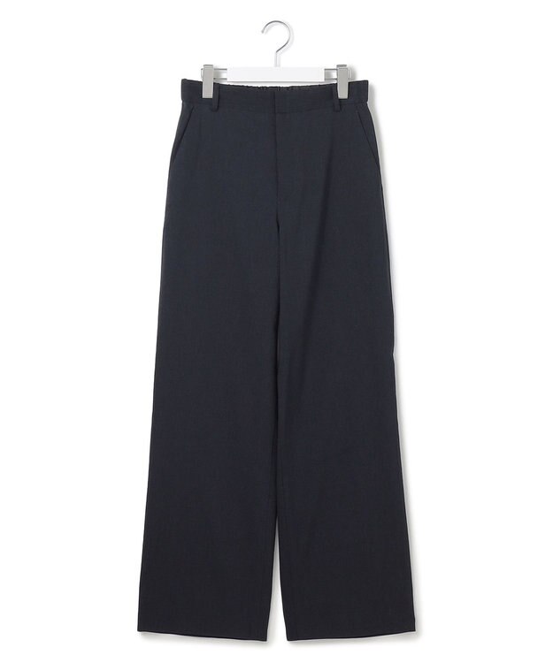 23区 【Oggi5月号掲載/洗える】リネンレーヨンストレッチ ワイド パンツ ネイビー系